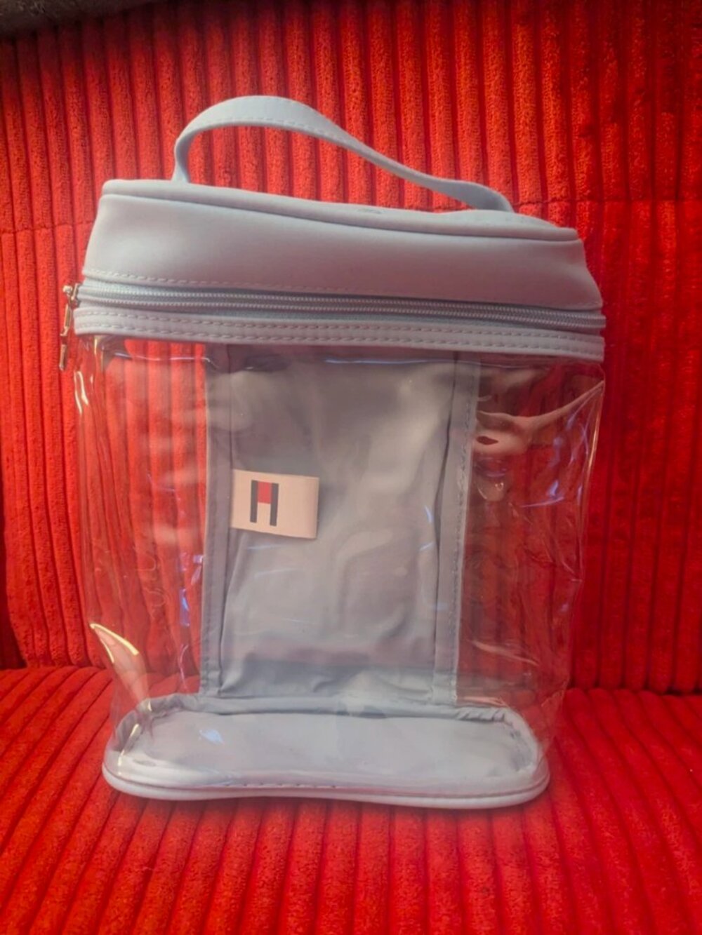 Tommy Hilfiger True Star Light Blue See-Through Makeup Bag with Handle